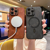 Buy Caseles MagSafe-compatible Ultra-Soft Nappa Leather with SnapLock Technology,Nappa at Caseles-iPhone 16 Pro Max, Brown