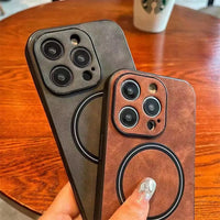Buy Caseles MagSafe-compatible Ultra-Soft Nappa Leather with SnapLock Technology,Nappa at Caseles-iPhone 16 Pro Max, Brown