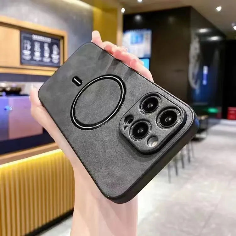 Buy Caseles MagSafe-compatible Ultra-Soft Nappa Leather with SnapLock Technology,Nappa at Caseles-iPhone 16 Pro Max, Gray