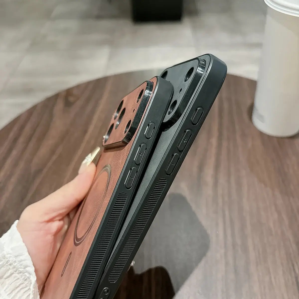 Buy Caseles MagSafe-compatible Ultra-Soft Nappa Leather with SnapLock Technology,Nappa at Caseles-iPhone 17 Pro Max, Brown