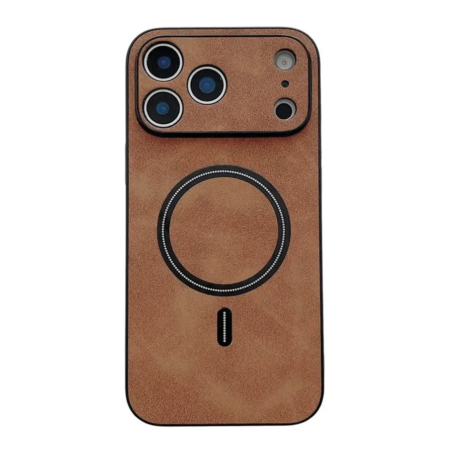 Buy Caseles MagSafe-compatible Ultra-Soft Nappa Leather with SnapLock Technology,Nappa at Caseles-iPhone 17 Pro Max, Brown