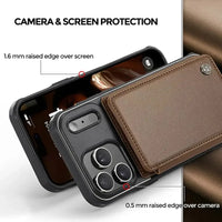 Buy Leather Flip Folio Phone Wallet Case, Magnetic Snap & RFID Blocking Card Slots, Kickstand Shockproof Protective Cover - NASH at Caseles-iPhone 17 Pro Max, Nash-Black