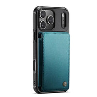 Buy Leather Flip Folio Phone Wallet Case, Magnetic Snap & RFID Blocking Card Slots, Kickstand Shockproof Protective Cover - NASH at Caseles-iPhone 17 Pro Max, Nash-Black