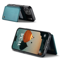 Buy Leather Flip Folio Phone Wallet Case, Magnetic Snap & RFID Blocking Card Slots, Kickstand Shockproof Protective Cover - NASH at Caseles-iPhone 17 Pro Max, Nash-Black