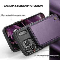 Buy Leather Flip Folio Phone Wallet Case, Magnetic Snap & RFID Blocking Card Slots, Kickstand Shockproof Protective Cover - NASH at Caseles-iPhone 17 Pro Max, Nash-Black