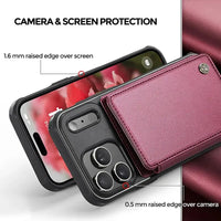 Buy Leather Flip Folio Phone Wallet Case, Magnetic Snap & RFID Blocking Card Slots, Kickstand Shockproof Protective Cover - NASH at Caseles-iPhone 17 Pro Max, Nash-Black