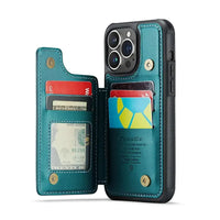 Buy Leather Flip Folio Phone Wallet Case, Magnetic Snap & RFID Blocking Card Slots, Kickstand Shockproof Protective Cover - NASH at Caseles-iPhone 17 Pro Max, Nash-Black