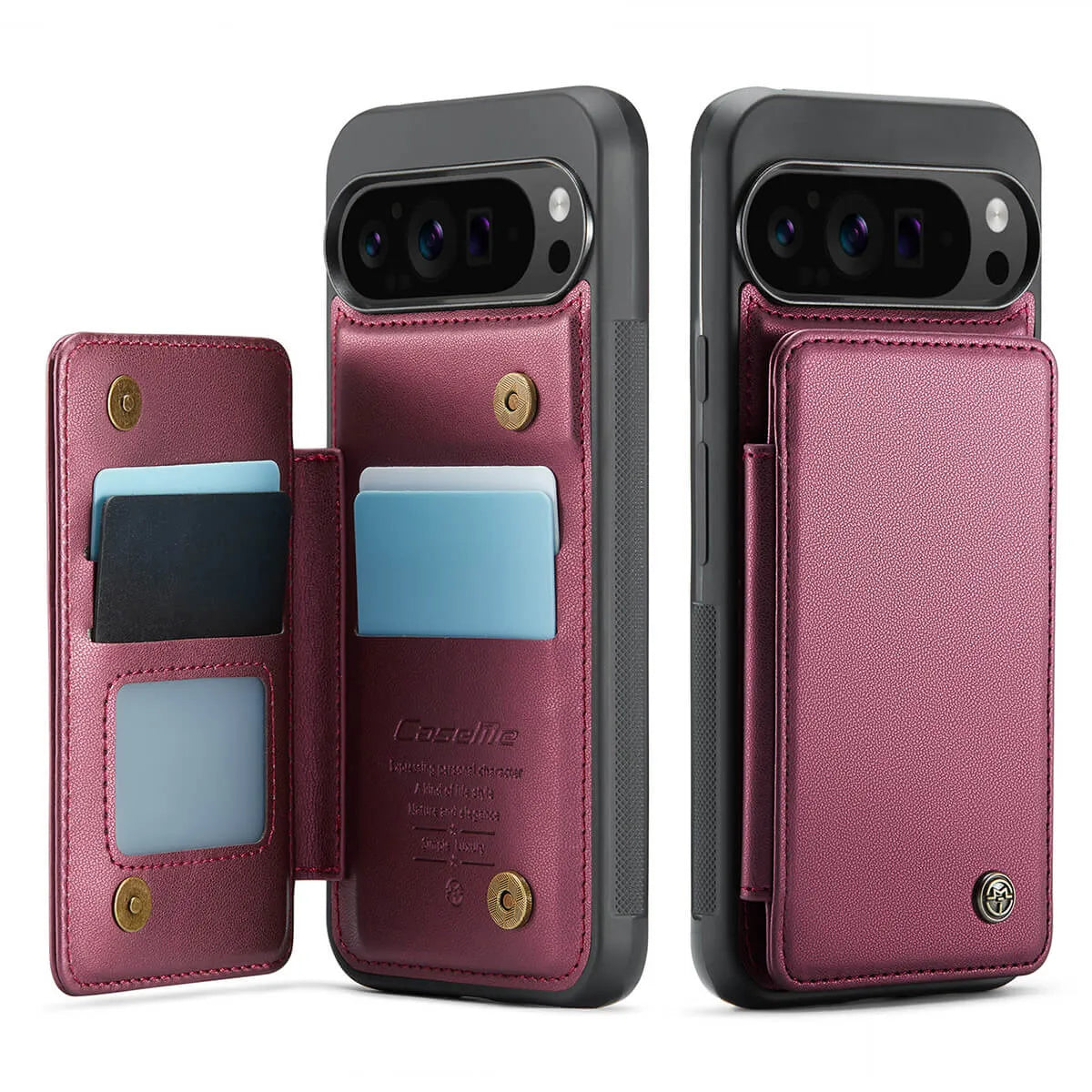 Buy Leather Flip Folio Phone Wallet Case, Magnetic Snap & RFID Blocking Card Slots, Kickstand Shockproof Protective Cover - NASHUA at Caseles-Google Pixel 10 Pro XL, Nash-Black