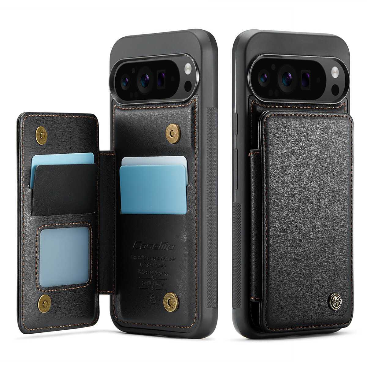 Buy Leather Flip Folio Phone Wallet Case, Magnetic Snap & RFID Blocking Card Slots, Kickstand Shockproof Protective Cover - NASHUA at Caseles-Google Pixel 10 Pro XL, Nash-Black