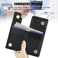 Buy Diamond Pattern Leather Wallet Case for Galaxy Z Fold, Multi-Card Slots & Ring Stand Cover - NATTIE at Caseles-Samsung Galaxy Z Fold 7, Black