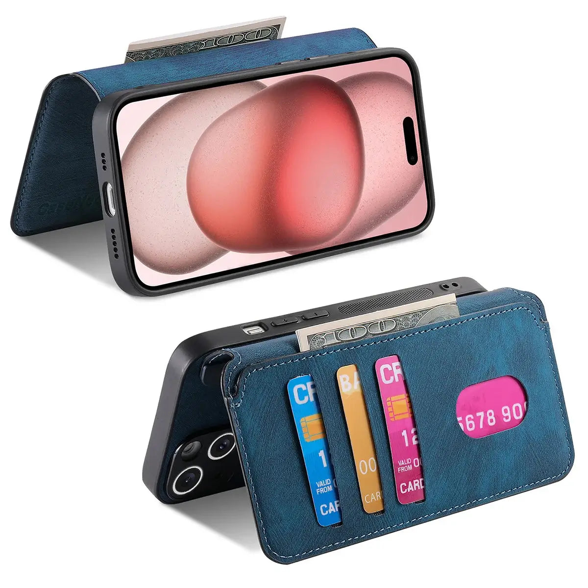 Buy Retro Magnetic Wallet Case, Support Magsafe, Detachable 2in1 Folio Flip Cover, with Card Slots - Nelson at Caseles-iPhone 17 Pro Max, Black