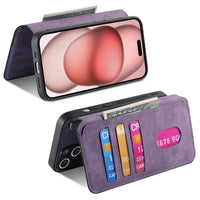 Buy Retro Magnetic Wallet Case, Support Magsafe, Detachable 2in1 Folio Flip Cover, with Card Slots - Nelson at Caseles-iPhone 17 Pro Max, Black