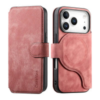 Buy Retro Magnetic Wallet Case, Support Magsafe, Detachable 2in1 Folio Flip Cover, with Card Slots - Nelson at Caseles-iPhone 17 Pro Max, Black