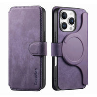 Buy Retro Magnetic Wallet Case, Support Magsafe, Detachable 2in1 Folio Flip Cover, with Card Slots - Nelson at Caseles-iPhone 16 Pro Max, Black