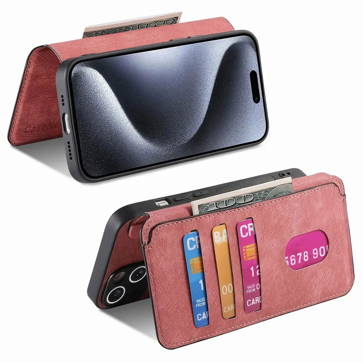 Buy Retro Magnetic Wallet Case, Support Magsafe, Detachable 2in1 Folio Flip Cover, with Card Slots - Nelson at Caseles-iPhone 16 Pro Max, Black