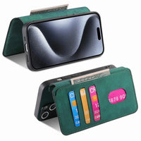 Buy Retro Magnetic Wallet Case, Support Magsafe, Detachable 2in1 Folio Flip Cover, with Card Slots - Nelson at Caseles-iPhone 17 Pro Max, Black