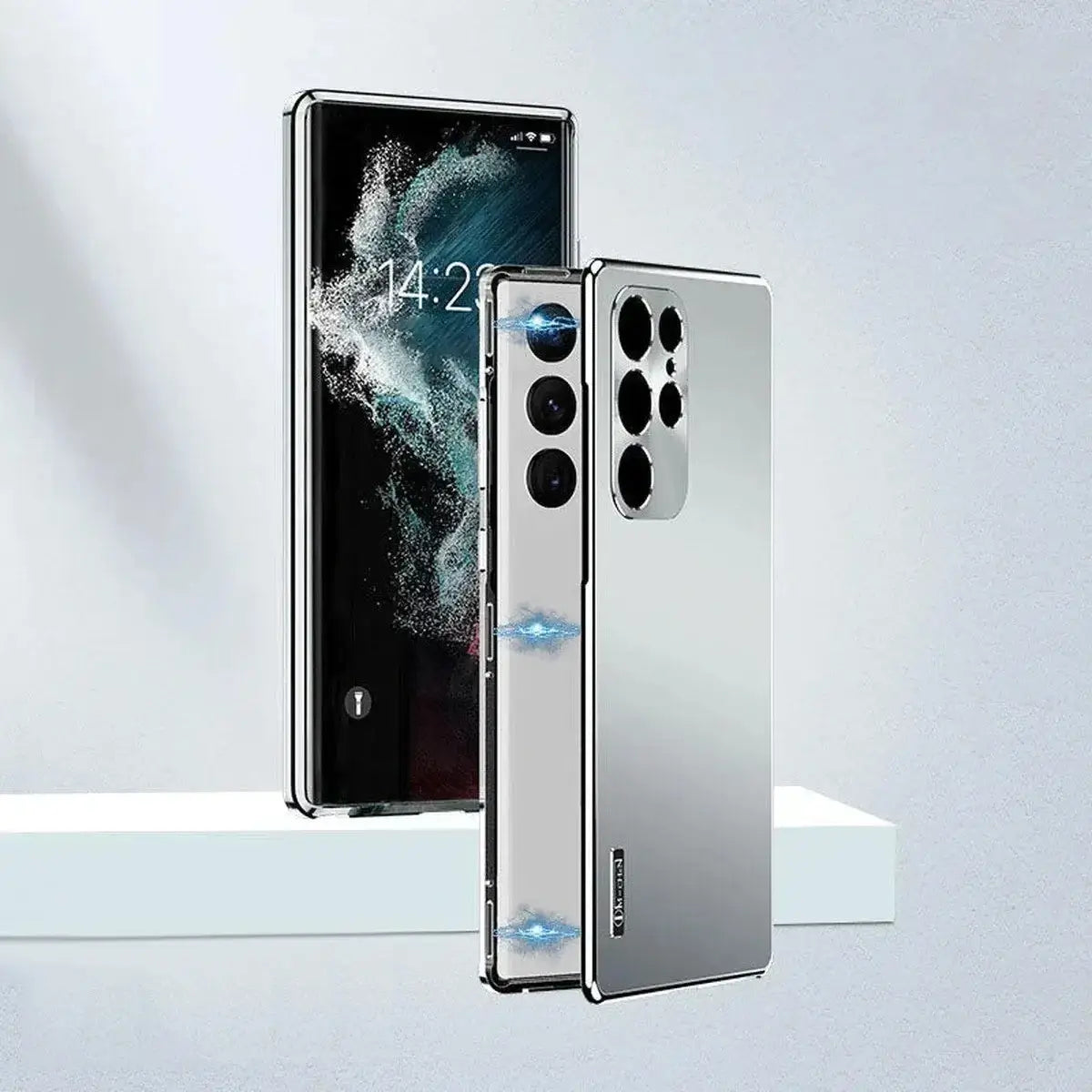 Buy Samsung Galaxy Magnetic Aluminum Metal Frame Phone Case - NOAH at Caseles-Samsung Galaxy S25 Ultra, Noah-Silver