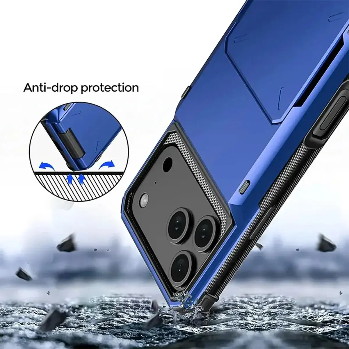 Buy Flip Hidden Pocket Wallet Phone Case, Card Slot Credit Card Holder Dual Layer Hybrid TPU Bumper Armor Protective Hard Shell Back Cover,Noel at Caseles-iPhone 17 Pro Max, Gray