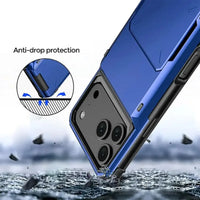 Buy Flip Hidden Pocket Wallet Phone Case, Card Slot Credit Card Holder Dual Layer Hybrid TPU Bumper Armor Protective Hard Shell Back Cover,Noel at Caseles-iPhone 17 Pro Max, Gray