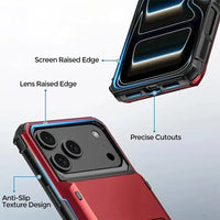 Buy Flip Hidden Pocket Wallet Phone Case, Card Slot Credit Card Holder Dual Layer Hybrid TPU Bumper Armor Protective Hard Shell Back Cover,Noel at Caseles-iPhone 17 Pro Max, Gray