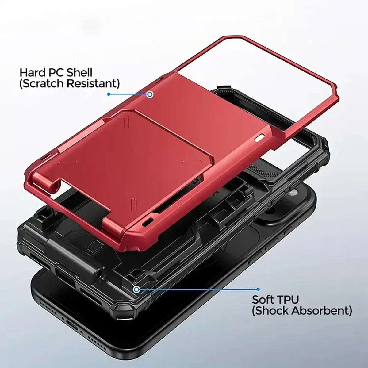 Buy Flip Hidden Pocket Wallet Phone Case, Card Slot Credit Card Holder Dual Layer Hybrid TPU Bumper Armor Protective Hard Shell Back Cover,Noel at Caseles-iPhone 17 Pro Max, Gray
