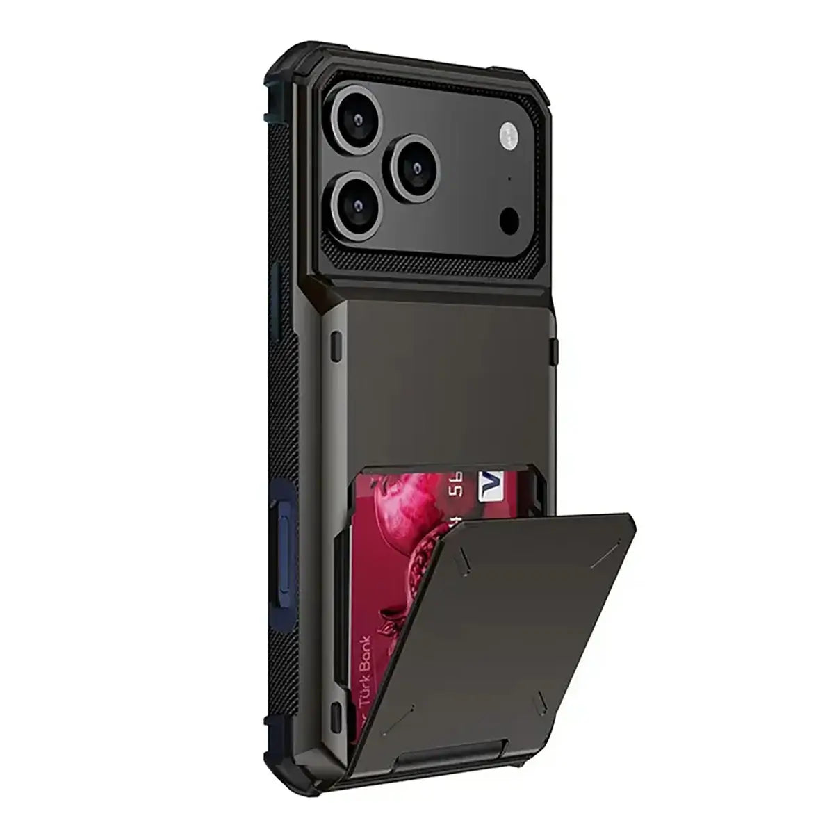 Buy Flip Hidden Pocket Wallet Phone Case, Card Slot Credit Card Holder Dual Layer Hybrid TPU Bumper Armor Protective Hard Shell Back Cover,Noel at Caseles-iPhone 17 Pro Max, Gray