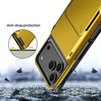 Buy Flip Hidden Pocket Wallet Phone Case, Card Slot Credit Card Holder Dual Layer Hybrid TPU Bumper Armor Protective Hard Shell Back Cover,Noel at Caseles-iPhone 17 Pro Max, Gray
