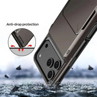 Buy Flip Hidden Pocket Wallet Phone Case, Card Slot Credit Card Holder Dual Layer Hybrid TPU Bumper Armor Protective Hard Shell Back Cover,Noel at Caseles-iPhone 17 Pro Max, Gray