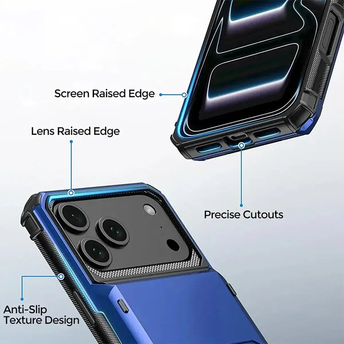 Buy Flip Hidden Pocket Wallet Phone Case, Card Slot Credit Card Holder Dual Layer Hybrid TPU Bumper Armor Protective Hard Shell Back Cover,Noel at Caseles-iPhone 17 Pro Max, Gray