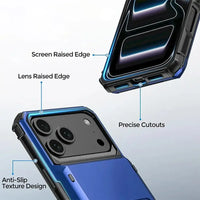 Buy Flip Hidden Pocket Wallet Phone Case, Card Slot Credit Card Holder Dual Layer Hybrid TPU Bumper Armor Protective Hard Shell Back Cover,Noel at Caseles-iPhone 17 Pro Max, Gray
