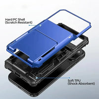 Buy Flip Hidden Pocket Wallet Phone Case, Card Slot Credit Card Holder Dual Layer Hybrid TPU Bumper Armor Protective Hard Shell Back Cover,Noel at Caseles-iPhone 17 Pro Max, Gray