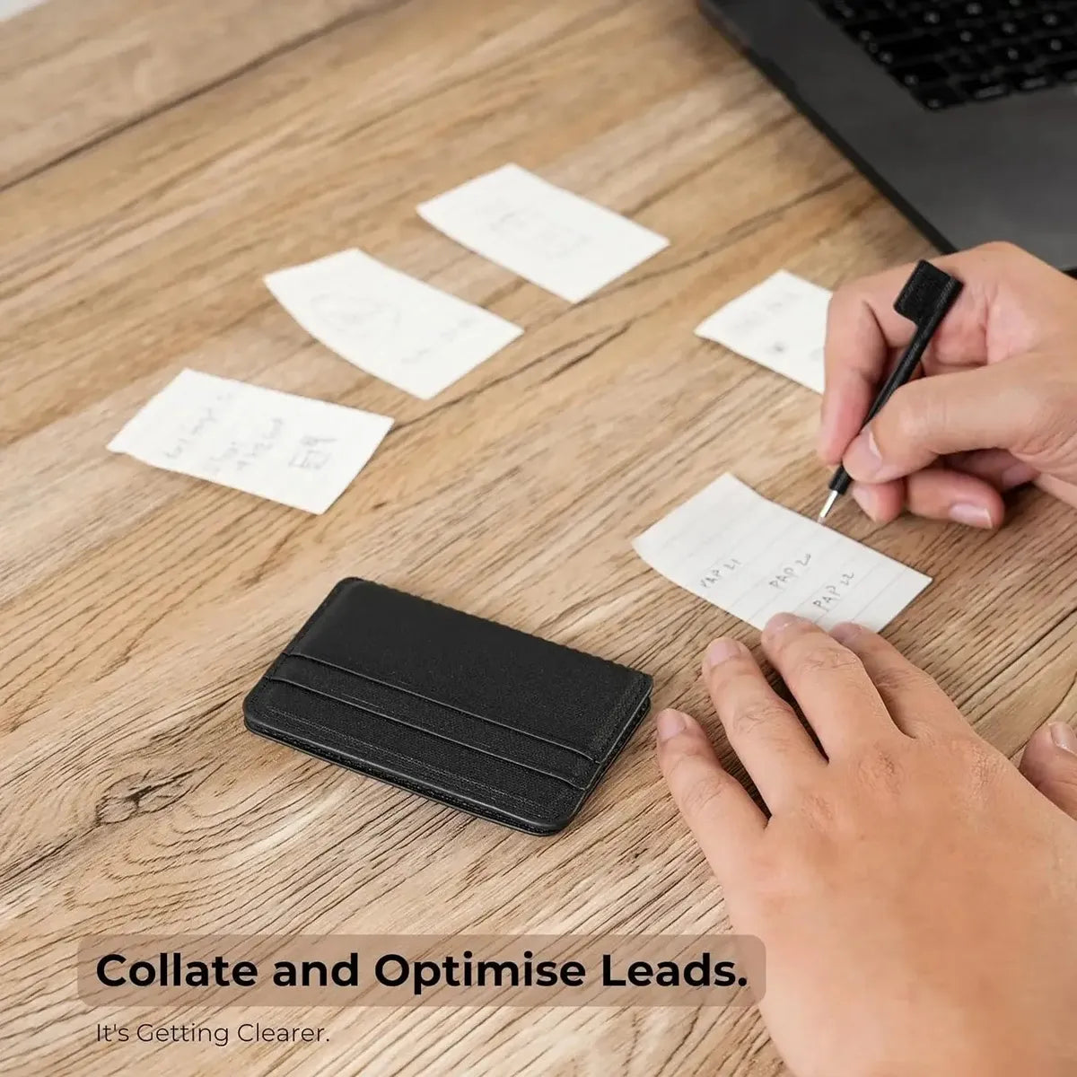 Buy Note Snap Magnetic Wallet - Compatible with MagSafe, with Built-In Pen & Notepad - NOTE SNAP MAGNETIC WALLET FOR IPHONE at Caseles-Beige, 