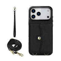 Buy Crossbody Wallet Phone Case, Magnetic Closure Flip Handbag, Leather, Card Holder, Wrist Strap Lanyard, RFID Blocking Kickstand Cover - OLIVIA at Caseles-iPhone 17 Pro Max, Oliana-Black