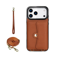 Buy Crossbody Wallet Phone Case, Magnetic Closure Flip Handbag, Leather, Card Holder, Wrist Strap Lanyard, RFID Blocking Kickstand Cover - OLIVIA at Caseles-iPhone 17 Pro Max, Oliana-Black