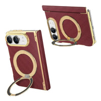 Buy Magnetic 360° Rotating Ring Stand Case with Hinge Protection, Electroplated Gold Frame & Drop-Proof Defense - ORBIS at Caseles-iPhone Ultra, Bronze