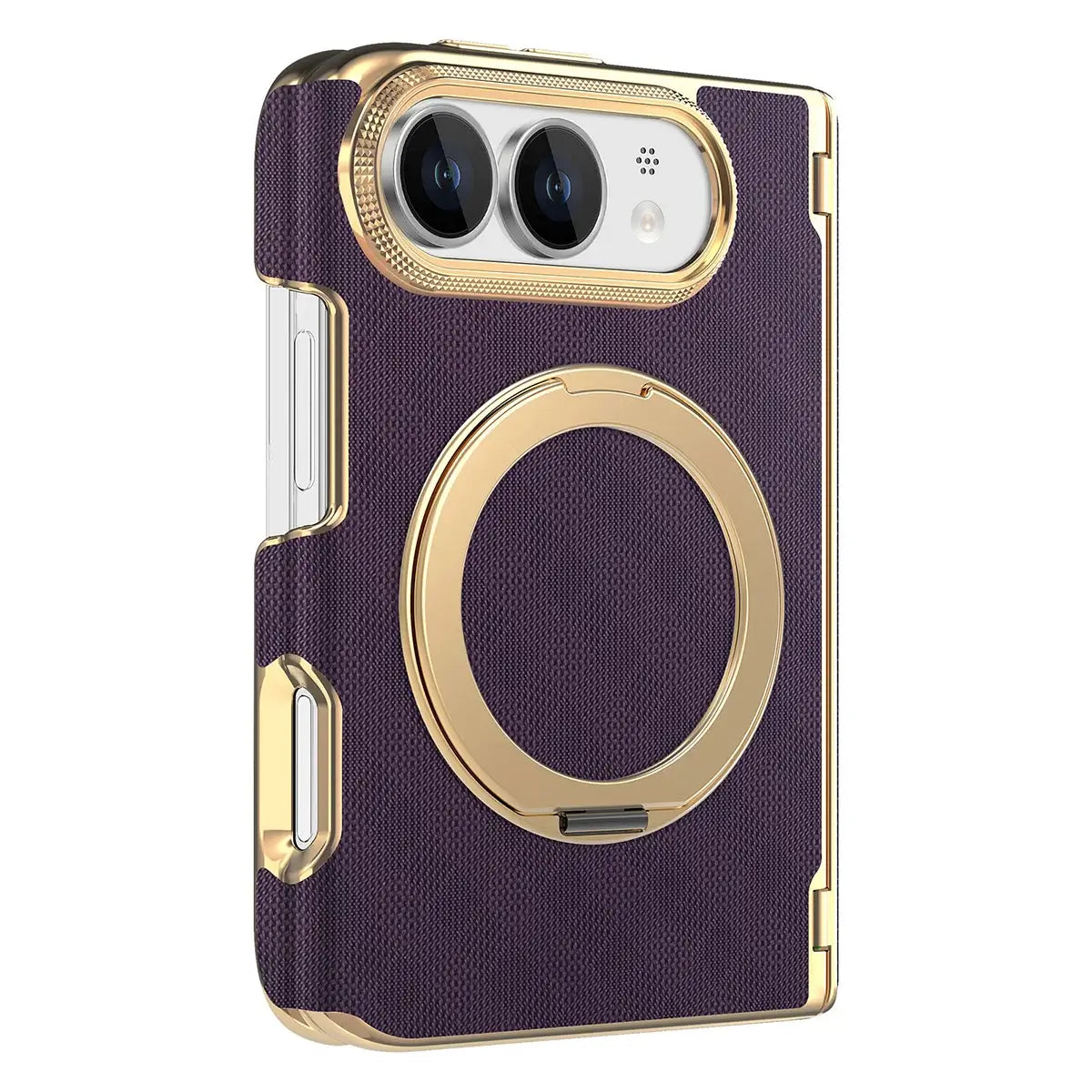 Buy Magnetic 360° Rotating Ring Stand Case with Hinge Protection, Electroplated Gold Frame & Drop-Proof Defense - ORBIS at Caseles-iPhone Ultra, Bronze