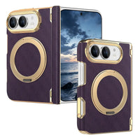 Buy Magnetic 360° Rotating Ring Stand Case with Hinge Protection, Electroplated Gold Frame & Drop-Proof Defense - ORBIS at Caseles-iPhone Ultra, Bronze