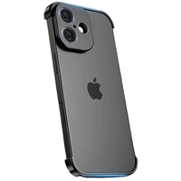 Buy Metal Corner Bumper iPhone Case, Frameless Lens Protector, EdgeGuard Protective Cover - Owen at Caseles-iPhone 17, Black