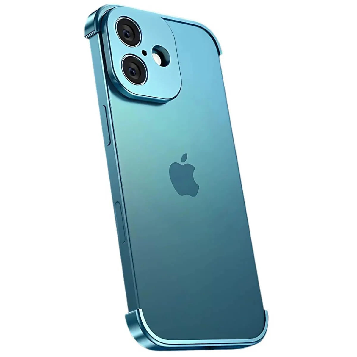 Buy Metal Corner Bumper iPhone Case, Frameless Lens Protector, EdgeGuard Protective Cover - Owen at Caseles-iPhone 17, Blue