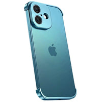 Buy Metal Corner Bumper iPhone Case, Frameless Lens Protector, EdgeGuard Protective Cover - Owen at Caseles-iPhone 17, Blue