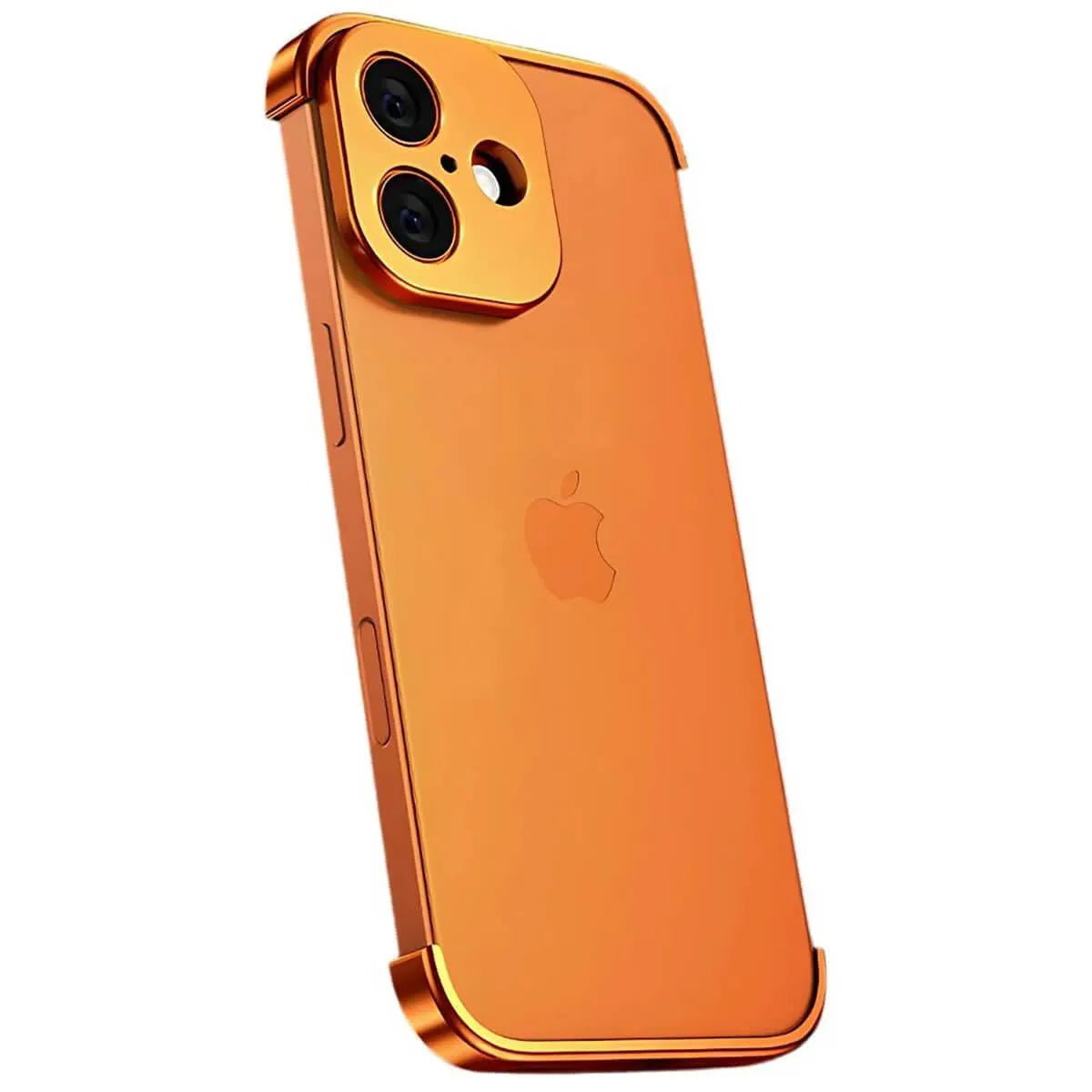 Buy Metal Corner Bumper iPhone Case, Frameless Lens Protector, EdgeGuard Protective Cover - Owen at Caseles-iPhone 17, Orange