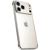 Buy Metal Corner Bumper iPhone Case, Frameless Lens Protector, EdgeGuard Protective Cover - Owen at Caseles-iPhone 17 Pro Max, Silver