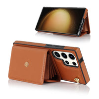 Buy Crossbody Wallet Phone Case, Magnetic Closure Flip Handbag, Leather, Card Holder, Wrist Strap Lanyard, RFID Blocking Kickstand Cover - OLIANA at Caseles-Samsung Galaxy S25 Ultra, Oliana-Brown