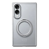 Buy Anti-Yellowing Transparent Case with 360° Rotating Magnetic Ring Stand, Built-In Screen Shield & Lens Defense - Owen at Caseles-Samsung Galaxy Z Fold 8, Silver