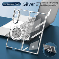 Buy Anti-Yellowing Transparent Case with 360° Rotating Magnetic Ring Stand, Built-In Screen Shield & Lens Defense - Owen at Caseles-Samsung Galaxy Z Fold 8 Ultra, Black