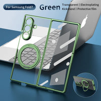 Buy Anti-Yellowing Transparent Case with 360° Rotating Magnetic Ring Stand, Built-In Screen Shield & Lens Defense - Owen at Caseles-Samsung Galaxy Z Fold 8 Ultra, Black