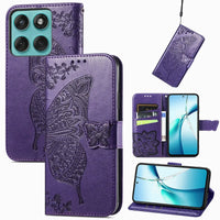 Buy Wallet Case for Motorola, Leather Flip Cover with Card Slots, Wrist Strap, Butterfly Embossed Design, Stand Feature - PENNY at Caseles-Motorola Edge+ (2025), Purple