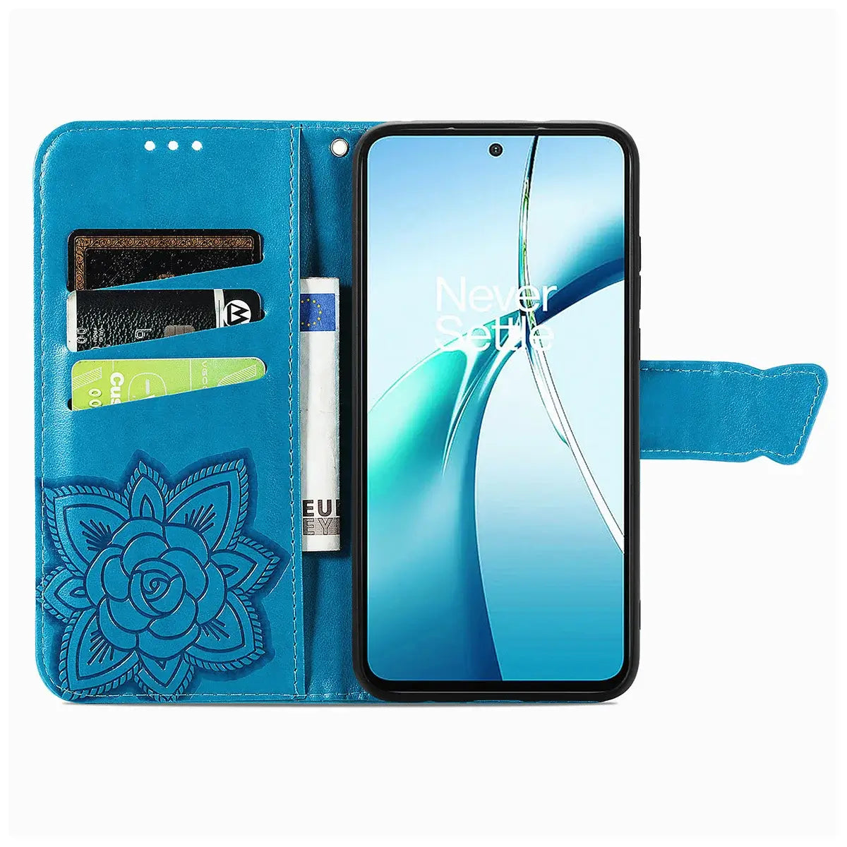 Buy Wallet Case for Motorola, Leather Flip Cover with Card Slots, Wrist Strap, Butterfly Embossed Design, Stand Feature - PENNY at Caseles-Motorola Edge (2026), Rose Gold