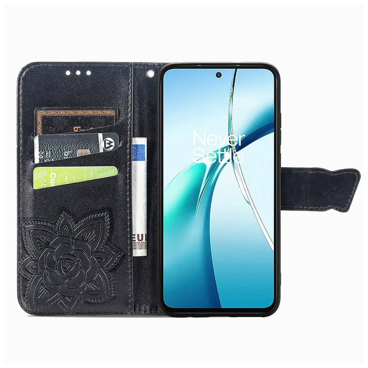 Buy Wallet Case for Motorola, Leather Flip Cover with Card Slots, Wrist Strap, Butterfly Embossed Design, Stand Feature - PENNY at Caseles-Motorola Edge (2026), Rose Gold