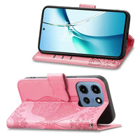 Buy Wallet Case for Motorola, Leather Flip Cover with Card Slots, Wrist Strap, Butterfly Embossed Design, Stand Feature - PENNY at Caseles-Motorola Edge (2026), Rose Gold